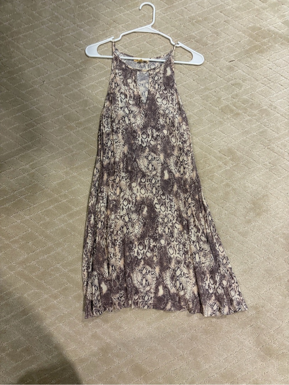 Black Swan Neutral Snake-Print Halter Dress